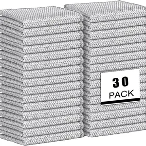 30pcs Dual-Sided Thickened Non-Scratch Mesh Cleaning Cloths, Reusable Washable Polyester Brush Pads, Kitchen Bathroom Floor Wall Cleaner, Super Absorbent Reusable