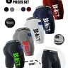 Men's 3-Pack Compression Shorts with" Beast" Print, Quick-Dry and Stretch Fabric, Suitable for Gym, Running and Basketball, Side Pocket Shorts, Workout Shorts, Tight Fitted Shorts, Running Sports Shorts