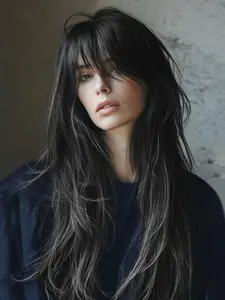 27 Inch Long Silky Straight Wigs for Women, Gorgeous Fluffy Wigs with Bangs, Synthetic Wigs for Party, Daily Use