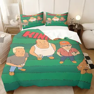 3Pcs,King of the Hill brainstorm  three-piece bedding set, soft, comfortable and skin-friendly, universal in all seasons, bedding set, no pillow core, no quilt core, suitable for bedrooms, guest rooms - (1 quilt cover + 2 pillowcases)
