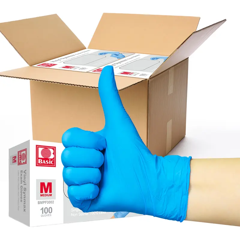 Blue Vinyl Disposable Gloves – 100 Count, Latex-Free & Powder-Free, for Food Prep, Cleaning & Salon Use