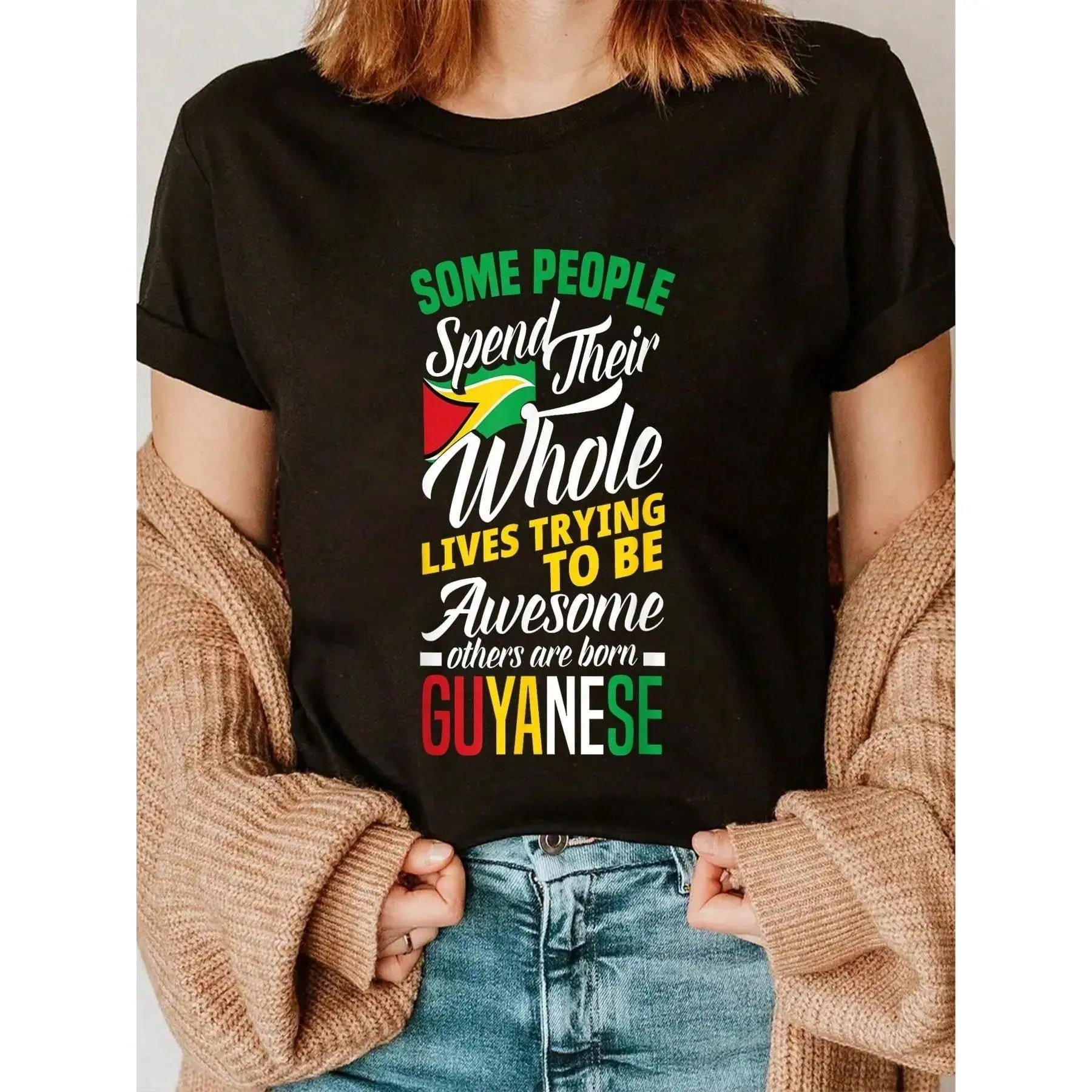 100% Cotton Casual Tshirt Guyanese Guyana Heritage Apparel&amp; Gifts Funny Guyanese T-Shirt graphic tees men crop tops summer outfits for men summer tops T-Shirt