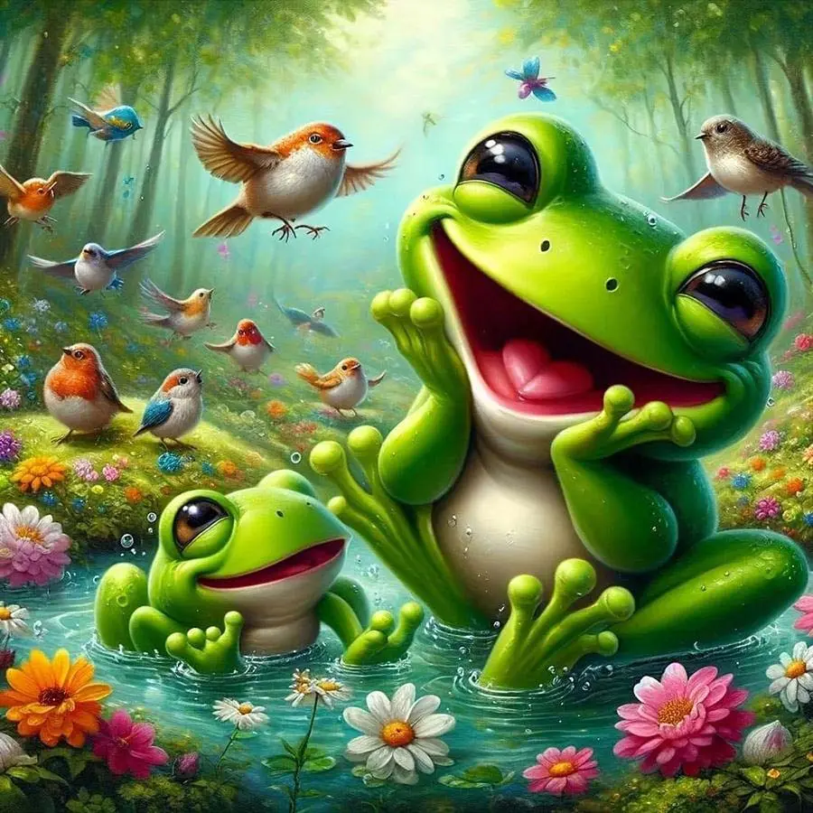1 set of DIY diamond painting kit, 5D diamond art set, DIY decoration frog, bird, flower mosaic, diamond art, DIY art home decor, DIY Diamond Arts