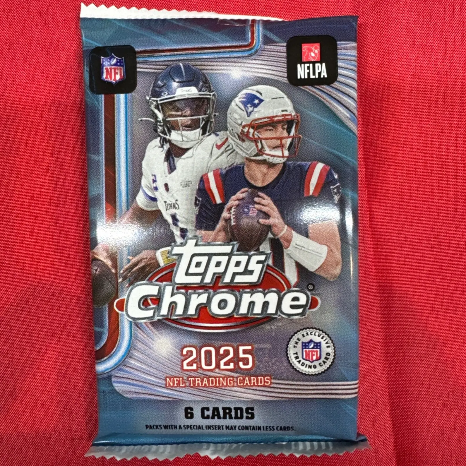 2025 Topps Chrome NFL Football Hobby Box Pack Sealed (6 Cards) (Rip it, or Ship it)