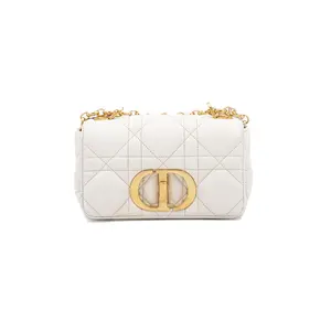 Pre-owned Dior Leather Shoulder Bags Caro Small White JM JM353