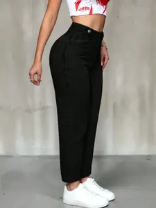 Women's High Waist Ankle-Length Pants Trouser, Solid Elegant Slim Fit Design, Versatile Fashion for All Seasons, Perfect for Various Occasions