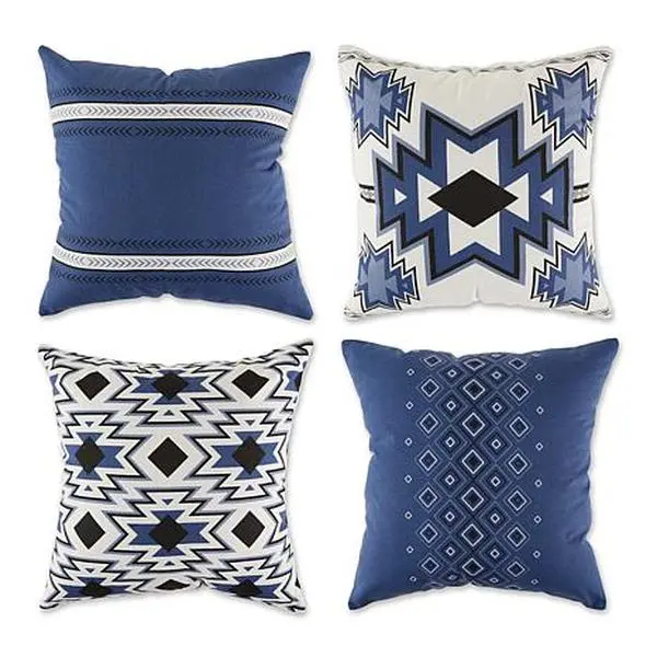 Design Imports Set of 4 Aztec Print Pillow Covers 18x18