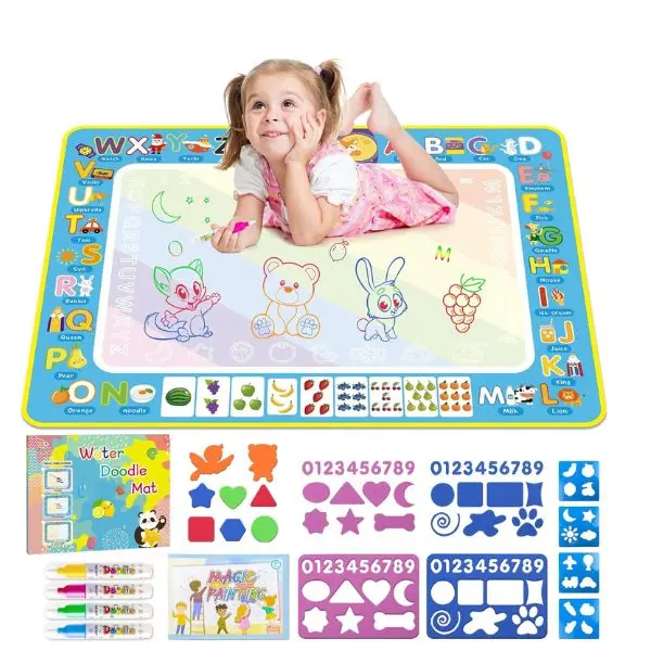 Halloween Gift Water Doodle Mat for Kids – Large Mess-Free Coloring Mat with Magic Pens, Educational Toys for Toddlers Ages 3-8, Reusable Drawing Pad for Boys & Girls, Birthday Gift 2025