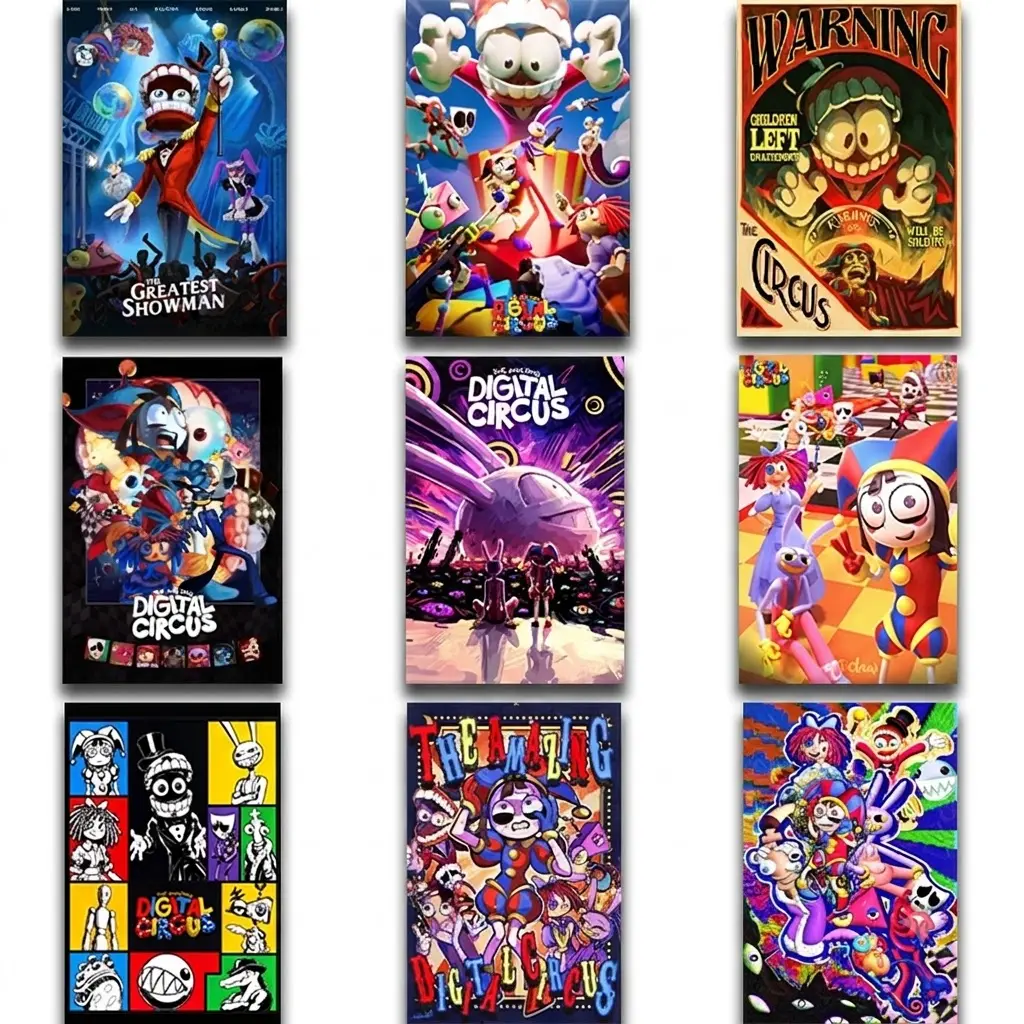 The Amazing Digital Circus Poster, Pomni Posters, Jax Posters, Caine Posters, Anime Wall Art Decor, Bedroom Decoration Print, Gift for Anime Fans