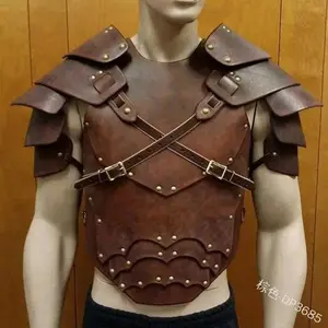 Medieval Warrior Chest Shoulder Gladiator Armor Steampunk Viking Larp Gothic Knight Spaulder Set Leather Cosplay Breastplate
