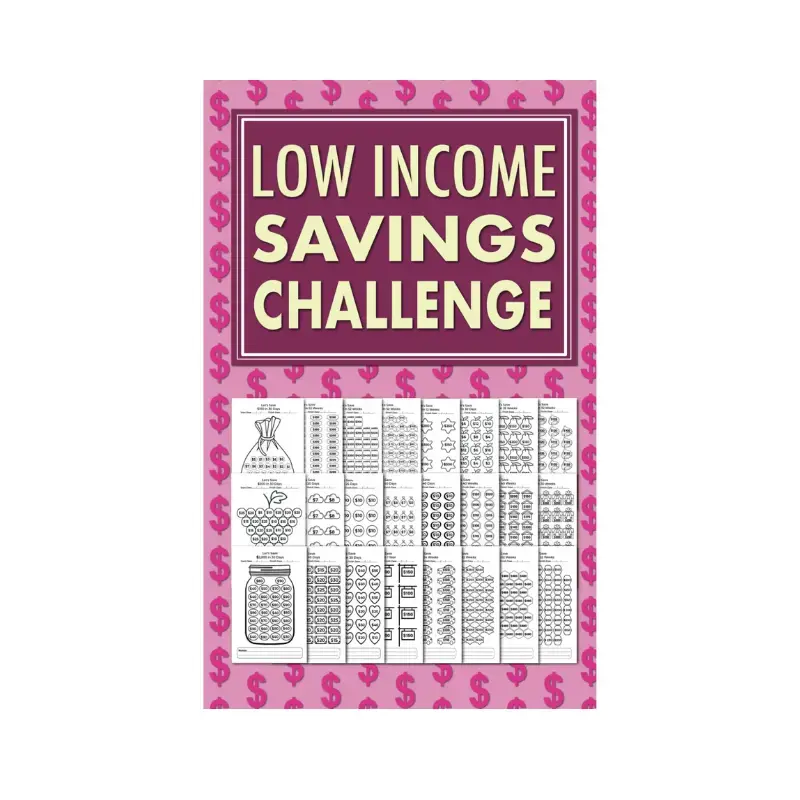 Low Income Savings Challenge Book: Women's Simple Money Tracker, Easy Money-Saving Tool, Savings Challenge Planner (Paperback)