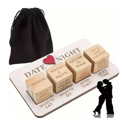 Wooden Date Night Dice Set, Durable, Perfect for Romantic Dates & Fun Gatherings, Ideal Gift for Couples, Enhance Your Connection