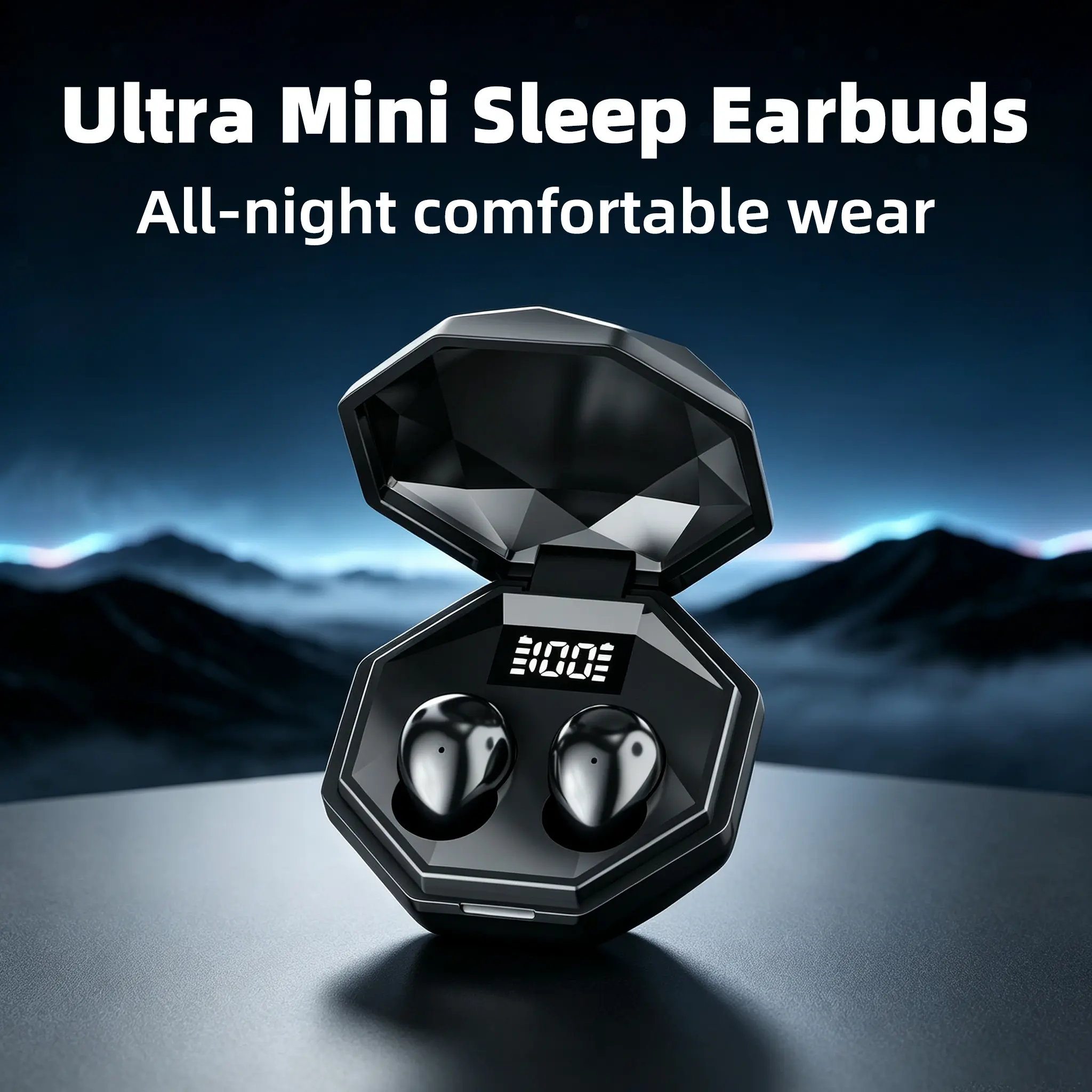 Mini Sleep Earbuds Compact Wireless In-Ear Sleeping Headphones, Flexible Soft Ear Caps Prevent Ear Ache, Comfortable to wear all night & No Ear Compression While Sleeping On Side, Enjoy Immersive Audio All Night Long