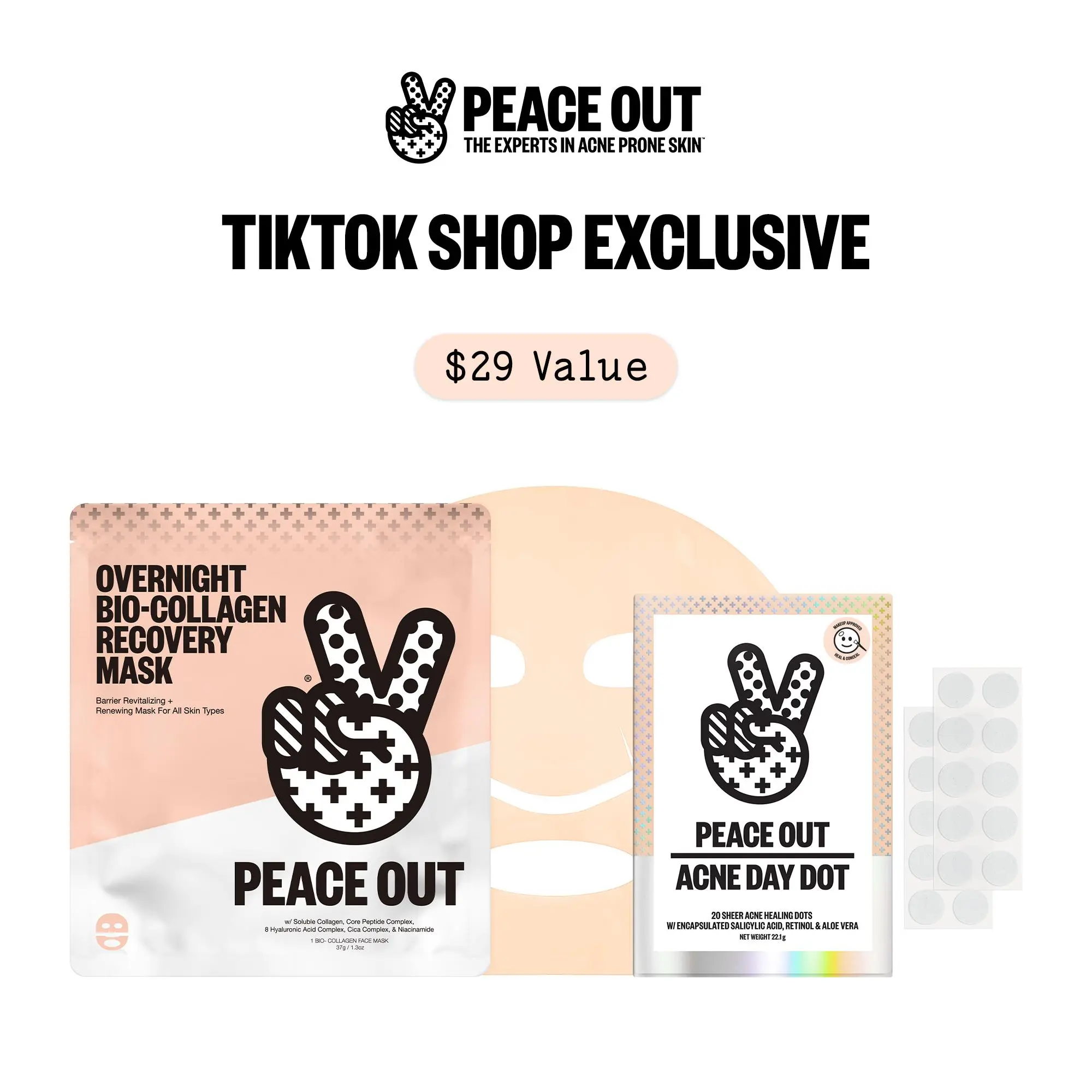 Peace Out's Overnight Mask + Day Dots Bundle