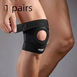 Compression Knee Brace Support Pair, Sports Exercise Protection Gear, Adjustable Compression Sleeve for Running & Cycling, Knee Compression Wrap