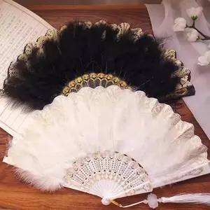 Vintage Hand Fan Folding Fan Woman Japanese Style Dancing Fans Feather Fan Foldable Fans Party Favors Home Decor