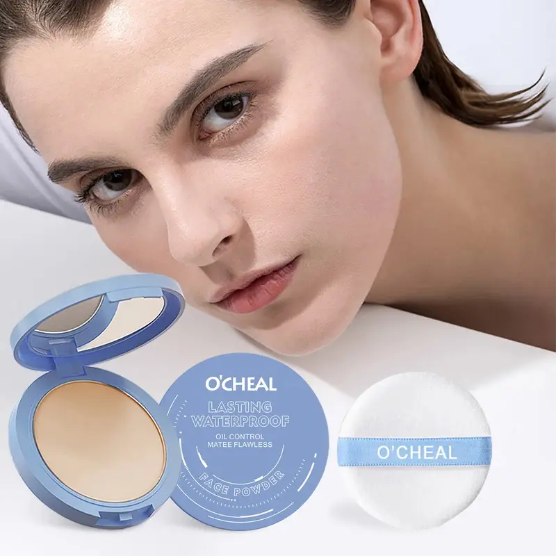 Matte Pressed Face Powder, Full-Coverage Oil-Control Concealer with Natural Radiant Finish, Lightweight Long-Lasting Brightening Setting Cosmetic (01 Ivory, Moisture Resistant) in Gift Box, 3-Year Shelf Life