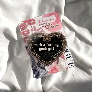 Gothic Black Heart Phone Grip | Such a Fucking Good Girl Phone Stand | Pastel Goth Thorn Rose Cell Phone Holder | Aesthetic Edgy Expanding Finger Grip Loop for iPhone Case