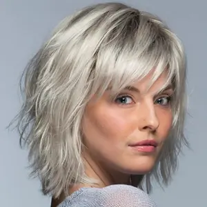 Silver - Grey Wavy Short Bob Wig, 12 - Inch Fashionable Style for Daily Wear and Party Looks