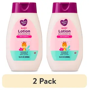 Parent's Choice Baby Lotion with Coconut Oil 13.6 Fl Oz 2 Pack Gentle Non-Greasy Hydration for Baby's Skin Hypoallergenic Free from Parabens Phthalates and Dyes