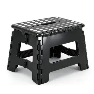 JONPONY Folding Step Stool - 9"Lightweight Step Stool is Sturdy Enough to Support and Safe Enough. Opens Easy with One Flip. Great for Kitchen, Bathroom, Bedroom