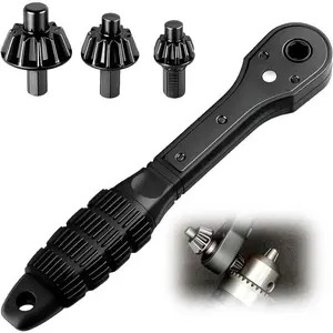 3 in 1 Drill Chuck Ratchet Wrench, Drill Press Chuck Key, Replacement Tool for Electric Drills & Power Tools with Extended Arm for Added Torque (All Size)