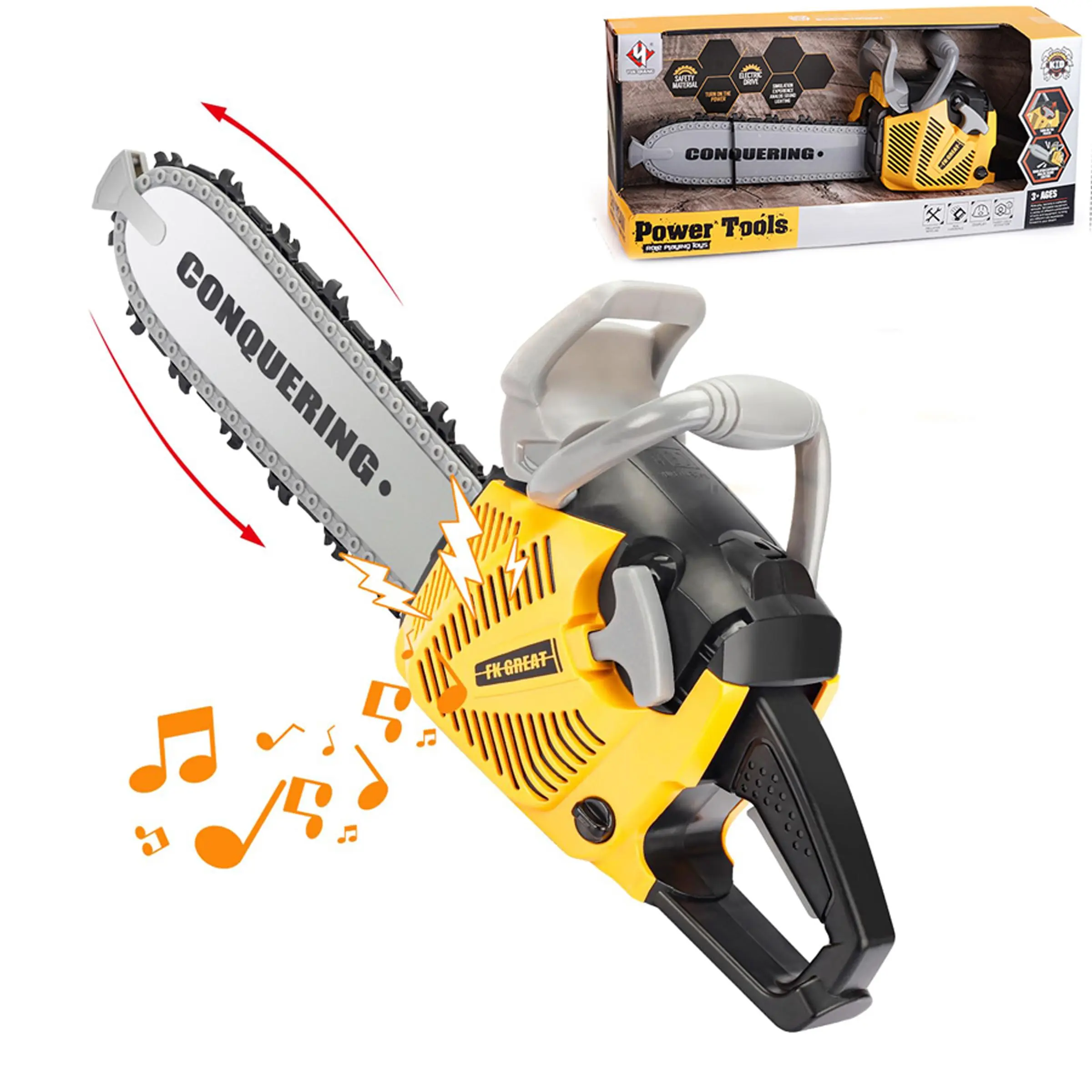 Simulation Conquering Electric Saw Toy, Fun Teenager Tool Set with Light & Sound, Pretend Play Tool Toy, Outdoor Activity Toy for Teenager