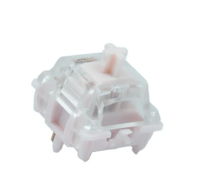 GATERON Strawberry Jelly Series 5-Pin Factory Pre-Lubed Linear Switches - Transparent Top, RGB Lights, Backlit, Full POM, Corrosion-Resistant, Durable, Oxidation-Resistant for MX Mechanical Keyboards (110PCS)