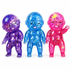 Super Glitter Baby Squishy Toy, Super Glitter Slow Rising Squeeze Toy for Stress Relief, Soft Sensory Fidget Toy for Kids & Adults, Cute Stretchy Collectible Sparkly Squishies