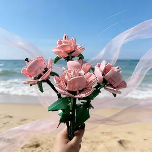 Rose Bouquet Display Model, Assemble to Relieve Stress & Unwind, Ideal Gift for Girls & Best Friends, Special Occasions