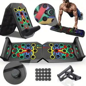 Push Up Board for Men & Women Multifunction Detachable Push Up Bar Portable Home Gym Strength Training Equipment 63.5cm x 16.5cm Non-Slip Grip Color-Coded Training System