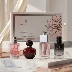 MYSTICAL 4-Piece Luxury Fragrance Discovery Set - Signature Scent Wardrobe (3 for Her, 1 for Him) - 4x30ml Long Lasting Perfume Collection - Perfect Gift for Couples & Daily Wear