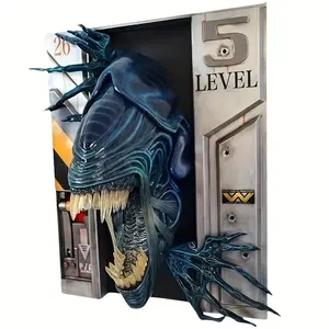 Alien Venom 3D Wall Decor Sculpture, Sci-Fi Horror Movie Resin Hanging Ornament, Collectible Home Decoration, Unique Head Carving