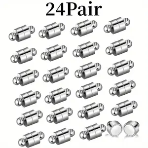 24Pairs Necklace and Bracelet Magnetic Converters with Locking Clasps for Jewelry Extension Bracelet Necklace Making