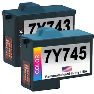 U.S. Remanufactured for Dell Series 2 7Y743 Black and Dell 7Y745 Color Combo Pack