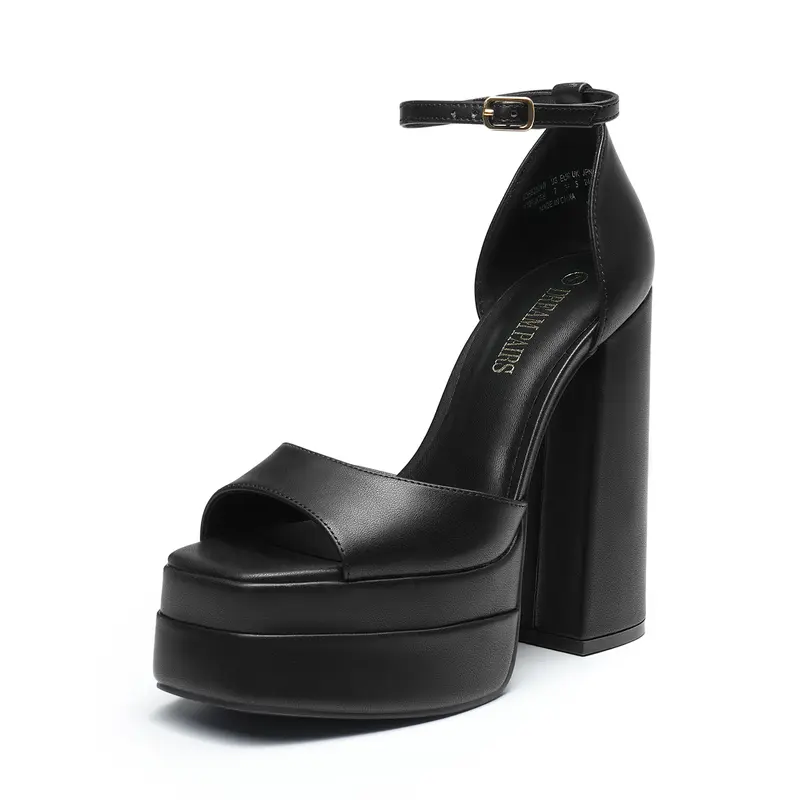Dream Pairs Women's Fashion Platform High Heeled Sandals - Heels for Women with 1.9-inch/1.9" Platform Lift, 5.5 in Elevation, Non-Slip Outsole, Chunky Block Base, Ankle Strap, Open Square Toe, Dressy Design,outdoorfun