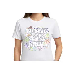 Twelve Years Later Funny Meme T-Shirt, 12 Year Old Birthday Graphic Tee, Humorous 12th Birthday Milestone Short Sleeve Apparel, Aesthetic Tween Birthday & Meme Style Gift Fashion Top, Viral Trendy Youth Celebration Statement Streetwear Crew Neck