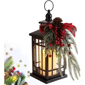 Christmas Decorations Outdoor Hanging Lanterns Holiday Decorative Lantern LED Candle Lantern Decorative Indoor & Outdoor, Christmas Decorations for Patio Front Porch Table Decor,Christmas Gifts