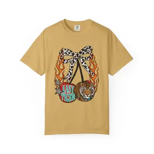 Easy Tiger Graphic T-Shirt | Retro Flaming Bow, Leopard Print, Tiger Head Western Shirts