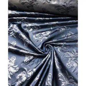 Black Woven Jacquard fabric 60” beautiful navy silver both sides useable brocade wide sold by the yard