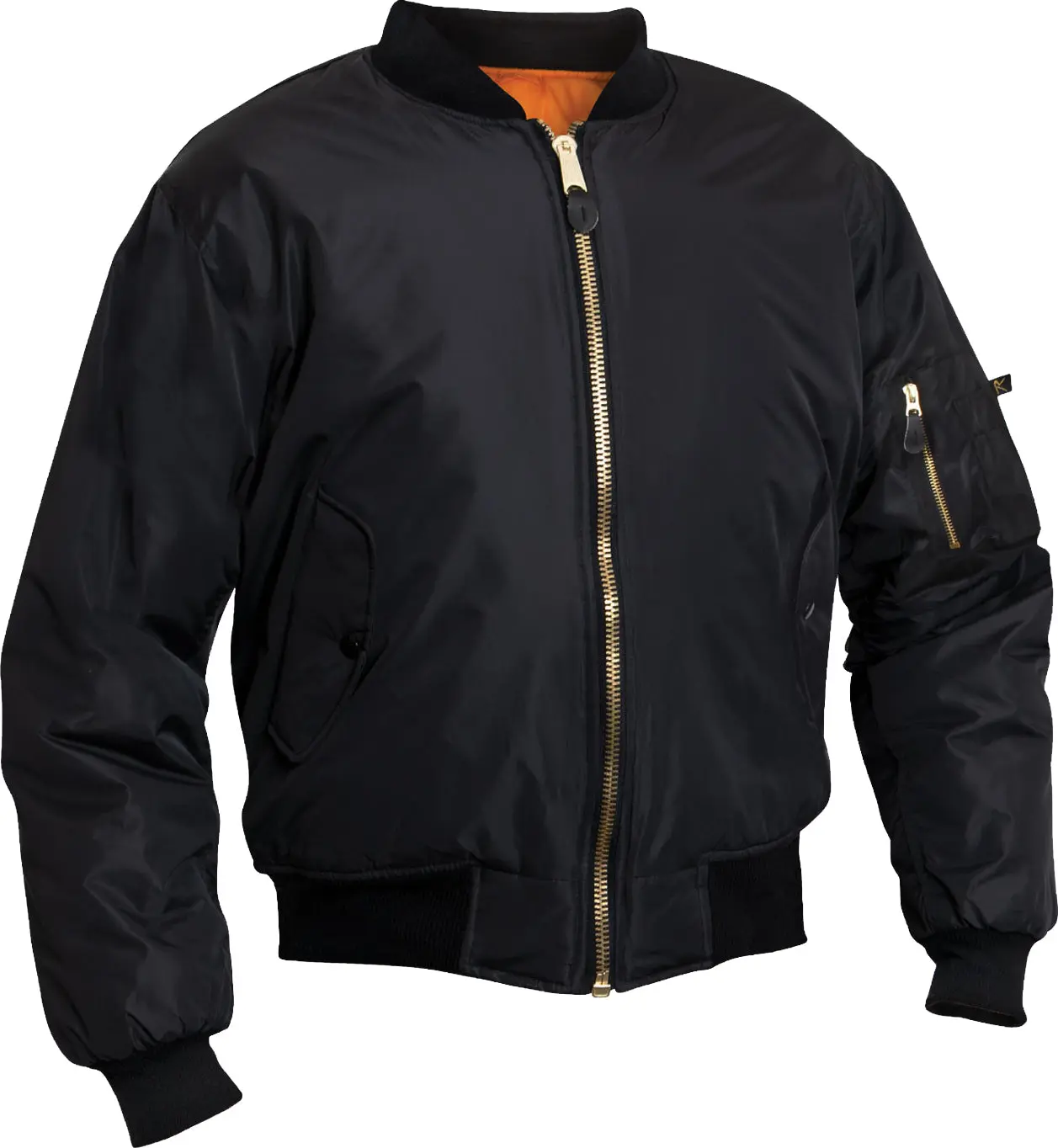 Men's Reversible MA-1 Flight Bomber Jacket, Water Repellent Nylon Shell Fabric with Zippered Pockets, Tops, Menswear, Elastic, Sleeve