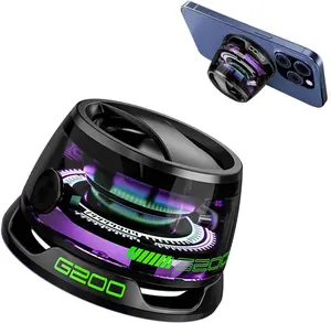Magnetic Mini Bluetooth Speaker, G200 5W miniSpeakers Wireless with Bluetooth 5.3, RGB Light,Game Mode, 7H Playtime, Portable Phone Standfor iPhone, Travel, Golf Cart - Black