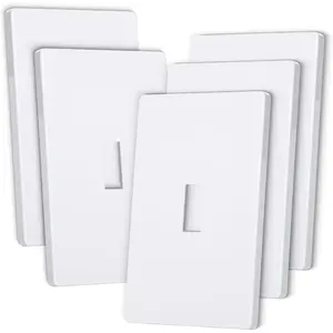 - Screwless Light  Cover Plate, Pack of 5, 1-Gang, White, Screwless  Plate Covers, No Screw Wall Plate