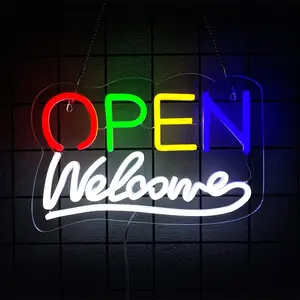 Commercial Open Sign USB Powered Neon Open Sign for Bars Hotels Shops Cafes Windows Walls Parties, Bright LED Illuminated Business Display