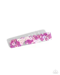 Sequin Shimmer - Pink Iridescent Sequin Hair Clip - Paparazzi