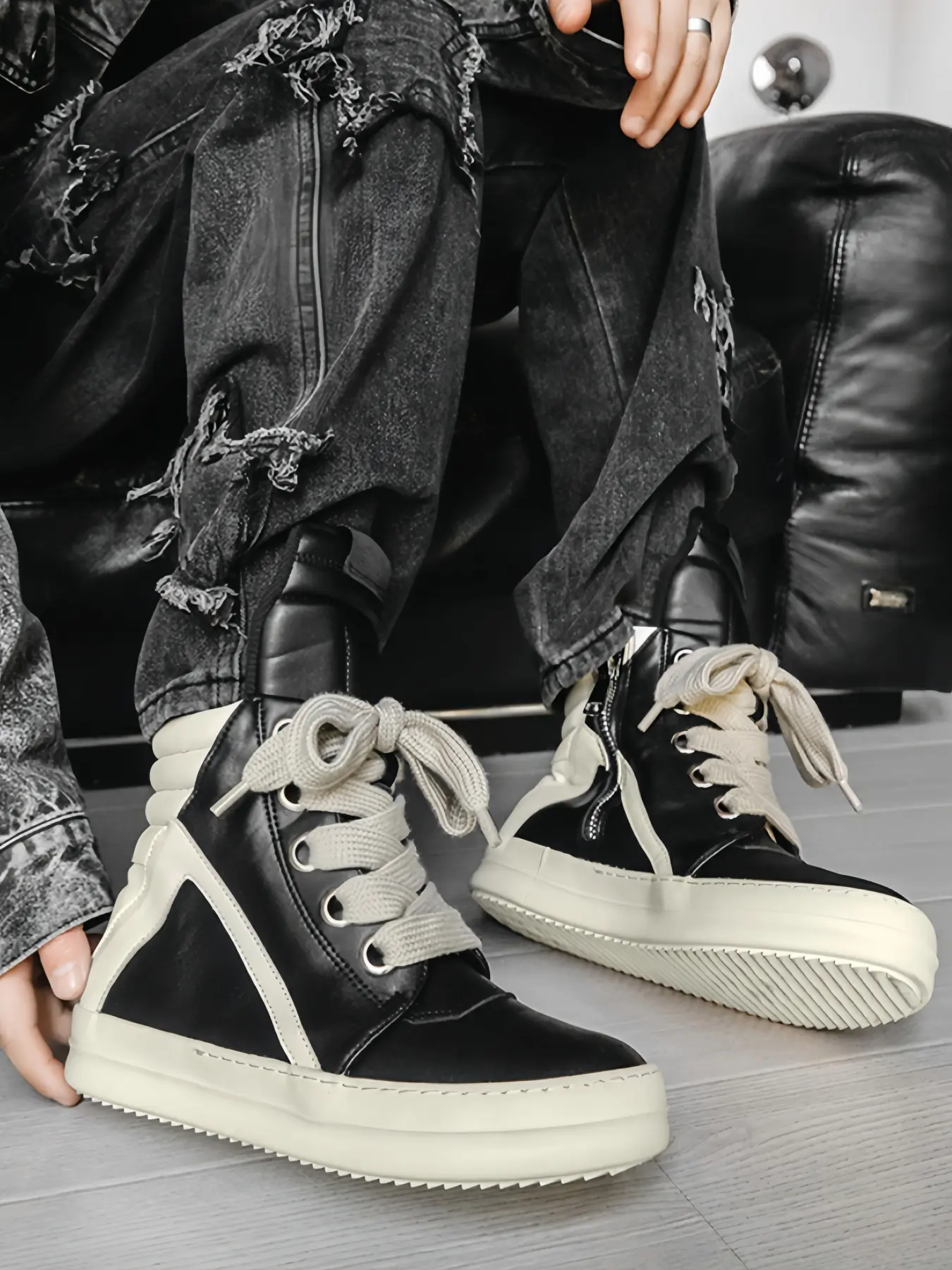 靴 Opium Phantom Leather Heel Boots vintage Opium Boots - Etsy