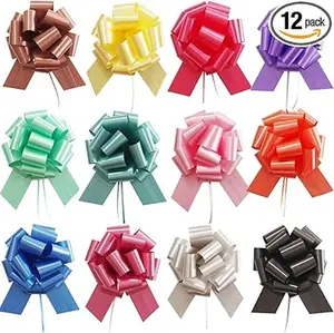 12 Pcs Bows for Gift Wrapping,6 Inches Gift Bows with Ribbon Mixed Color Bows Gift Wrap Bows for Wedding,Gift Basket, Valentines Day, Birthday, Anniversary, Florist Packaging