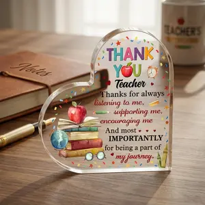 Decoration Items Teacher Appreciation Acrylic Plaque - Desk Decor Gift for Educators, Bosses & Coaches | Homecoming Season Signage Multicolor Print Signs
