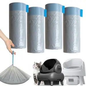 80 Count Litter Bags Compatible with Autoscooper 11 and NeakasaM1 Open-Top Self-Cleaning Cat Litter Box, 4 Rolls Cat Litter Waste Receptacles Bags (80 Count)