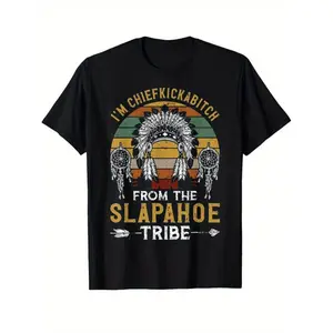 New[100% Cotton] Men Women T Shirt Vintage I'M Chief From The Tribe T-Shirt Cotton Round Neck Short Sleeve Casual T-Shirt Golf Gift T-Shirt For Men And Women
